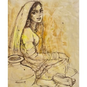 Moazzam Ali, 20 x 24 Inch, Watercolor on Paper, Figurative Painting, AC-MOZ-124 Moazzam Ali, 20 x 24 Inch, Watercolor on Paper, Figurative Painting, AC-MOZ-124
